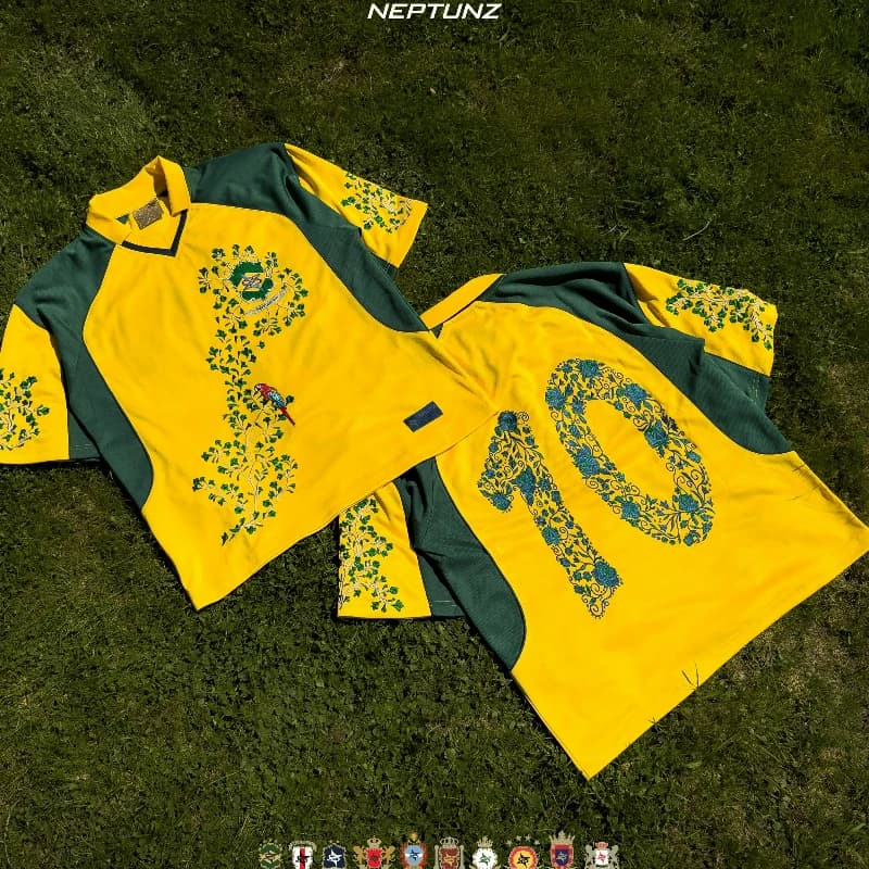 T-shirt unisexe Y2K National Series Jersey Blossoms avec broderie et blocs de couleur, style rétro d