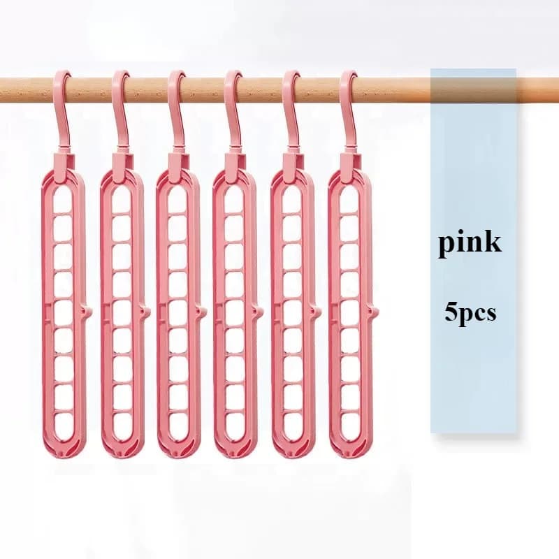 5 pièces 9 trous garde-robe support de rangement multifonctionnel pliable vêtements support de sécha