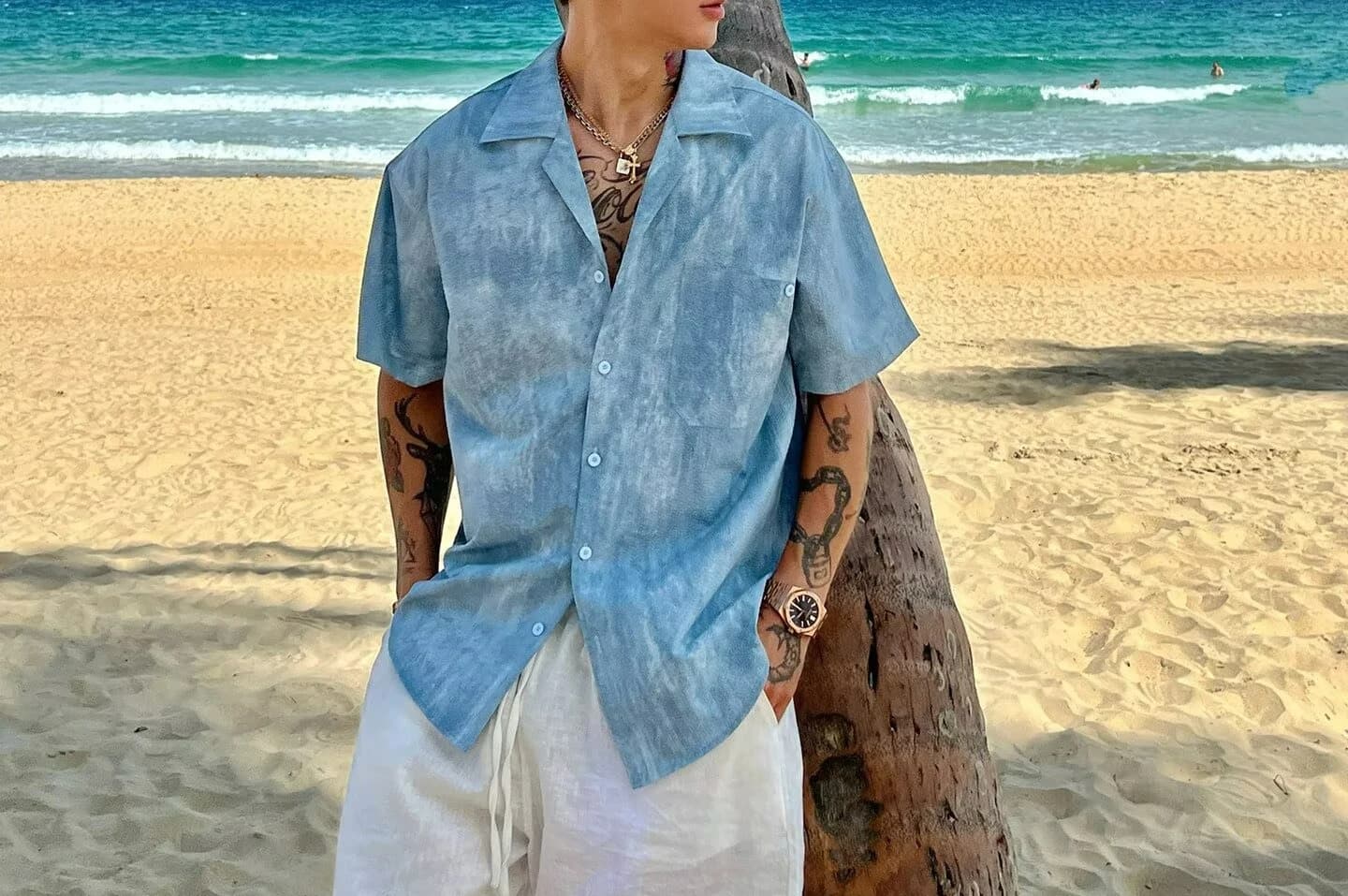 Chemise décontractée ample à manches courtes tie-dye pour homme, nouvelle collection été 2026, idéal