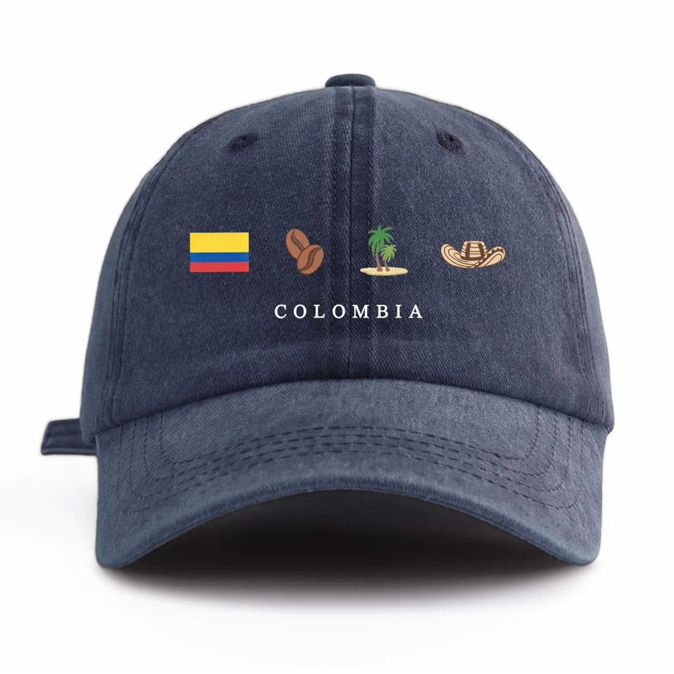 Casquette de baseball imprimée drapeau colombien, style vintage délavé, multicolore, rétro, couleur 