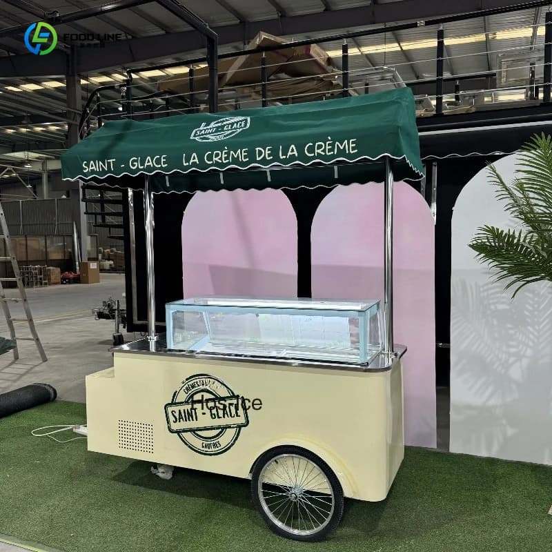 Camion de crème glacée personnalisé neuf avec autocollant logo sur mesure à vendre – Idéal pour le c