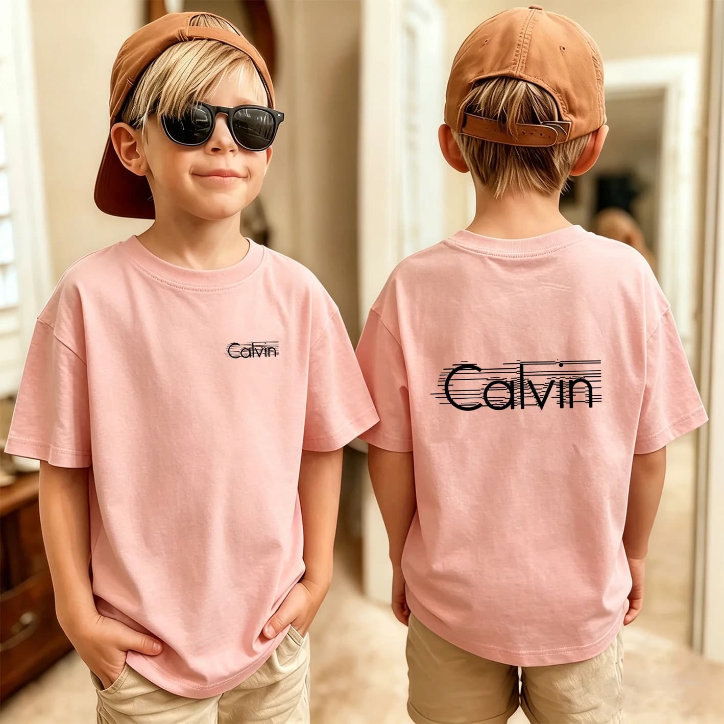 T-shirts en coton unisexes pour enfants, respirants, absorbants la transpiration, imprimés classique