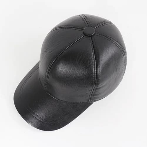 Hommes véritable peau de mouton en cuir casquettes mâle décontracté réel naturel peau de mouton en c