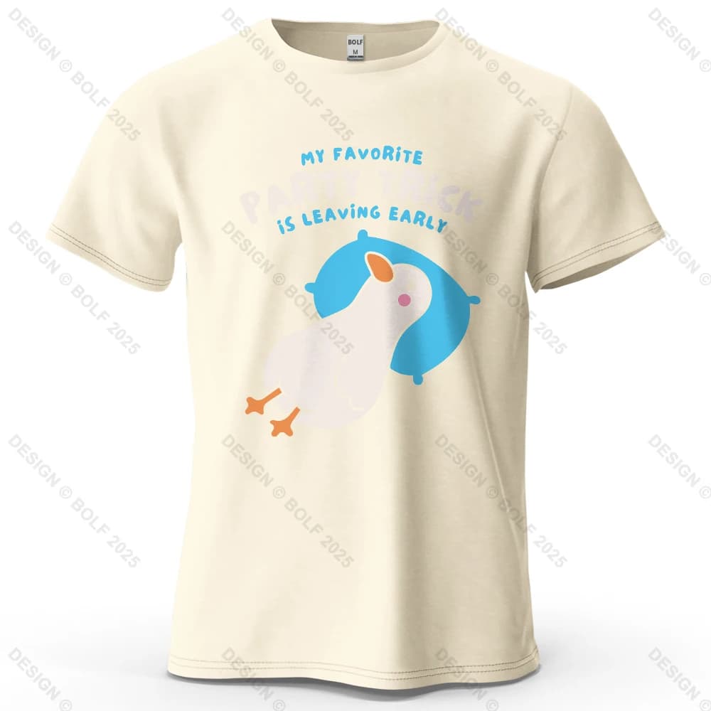 Party Duck T-Shirt homme imprimé ludique 100% coton surdimensionné relatable rassemblement graphique