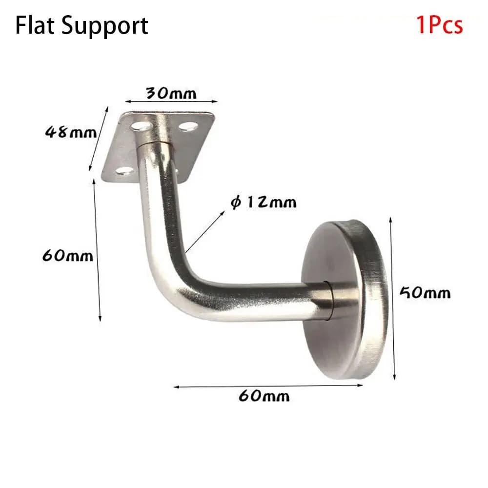 Support mural pour main courante, 1 pièce, en acier inoxydable, pour balustrade d'escalier, 60x60mm,