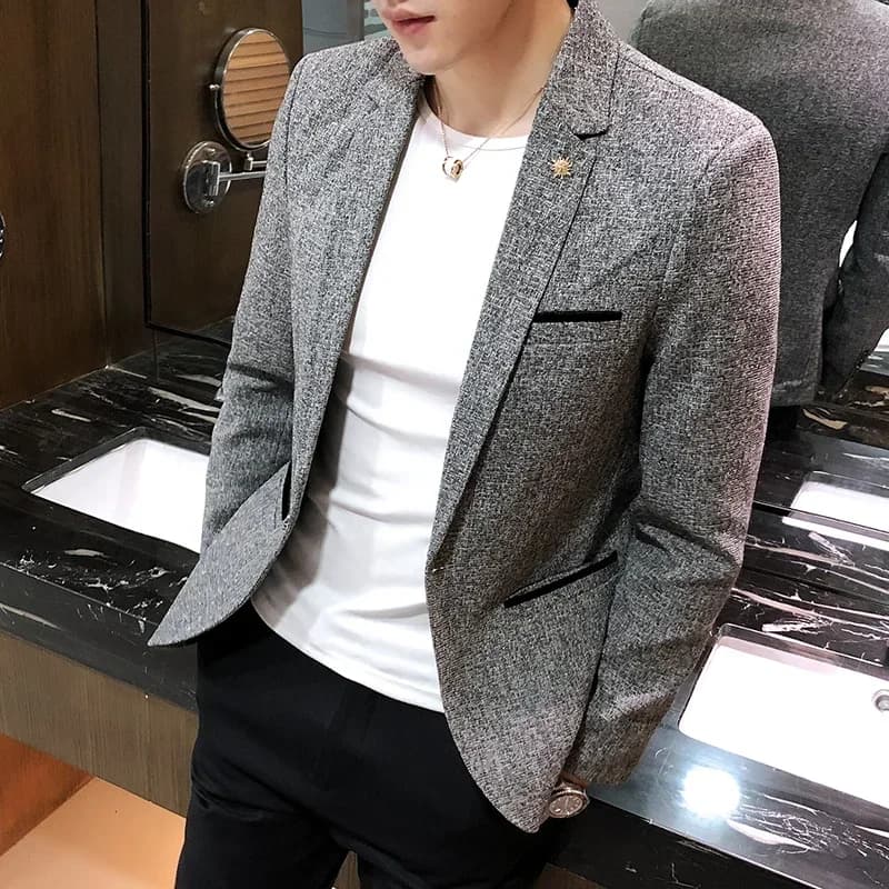 Blazer nouvelle Boutique hommes couleur unie Style britannique mode décontracté affaires travail ent
