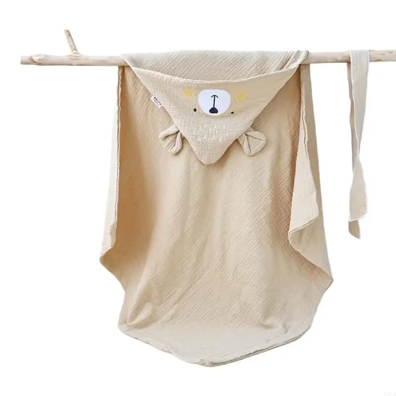 Tissu d'emballage organique respirant pour bébé 3 en 1, couverture réception, serviette à capuche, a