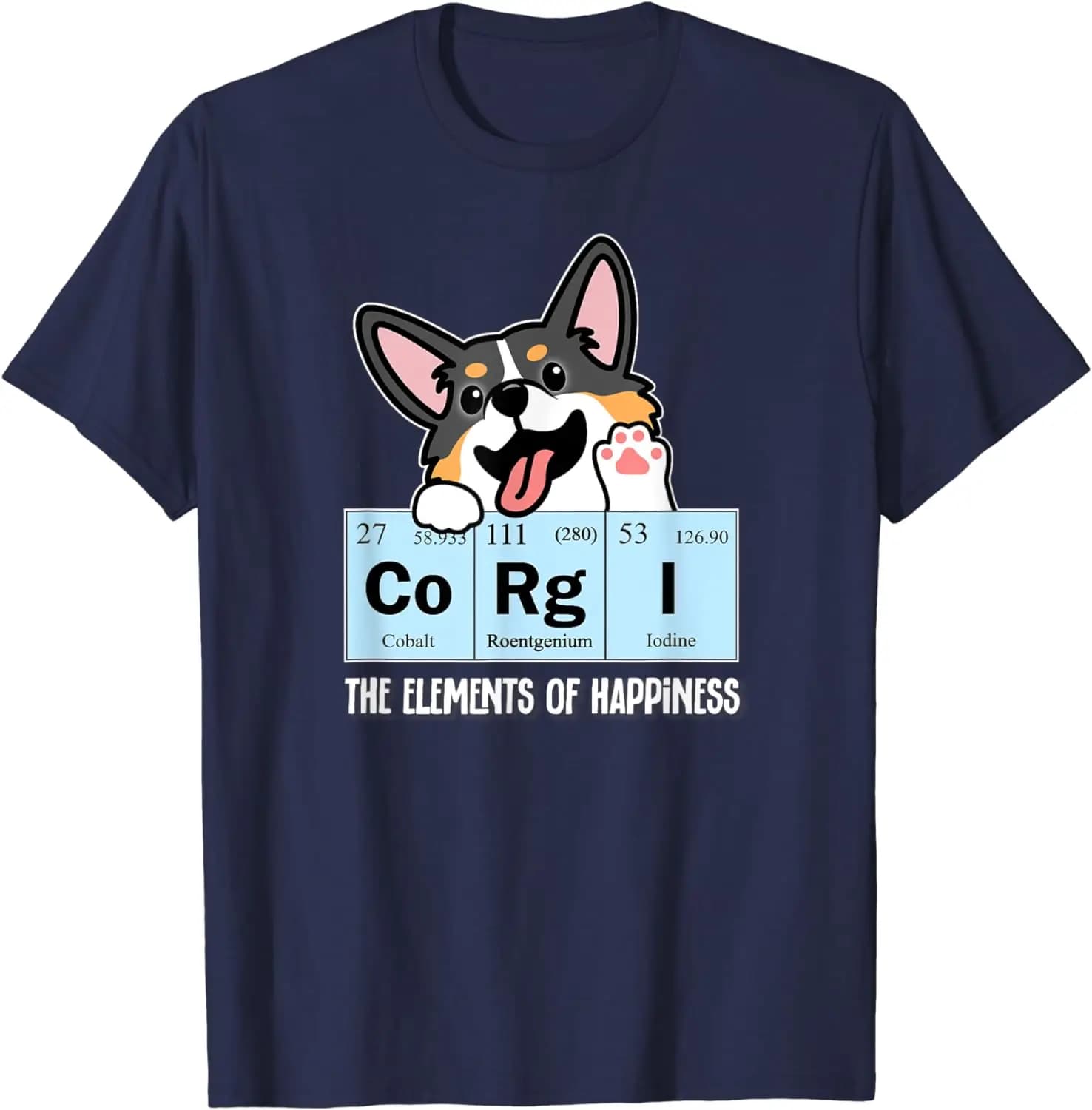 T-Shirt Corgi Tricolore Noir, Sélection de Tissu de Qualité, Respirant et ReLabels, Choix des Jeunes
