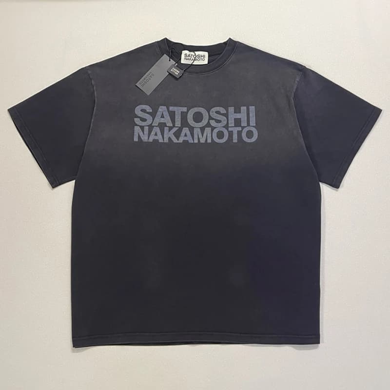 T-shirt d'été de haute qualité Satoshi Nakamoto, streetwear rétro à motif lettres, manches courtes, 
