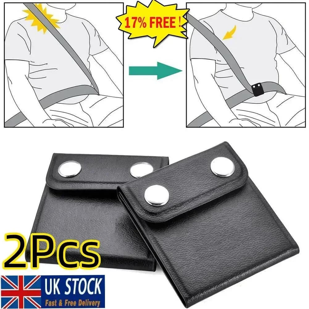 Ajusteur de ceinture de sécurité de voiture, kit noir, sangle de cou initiée, clip de positionnement
