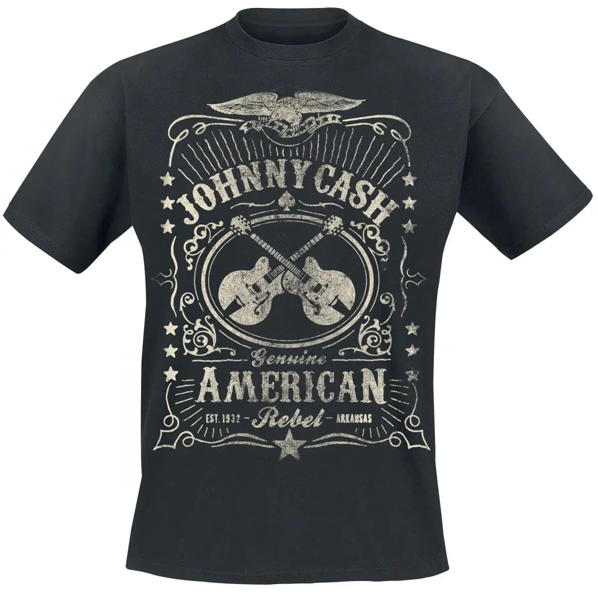 T-shirt Johnny Cash Original Rock N Roll Rouge et Gris 2026 pour Hommes et Femmes, T-shirt Graphique