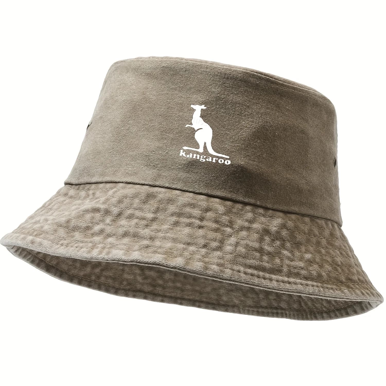 Chapeau Bob Imprimé Kangourou Lavé, Pliable à Large Bord, Unisexe, pour Voyage en Extérieur, Pêche e