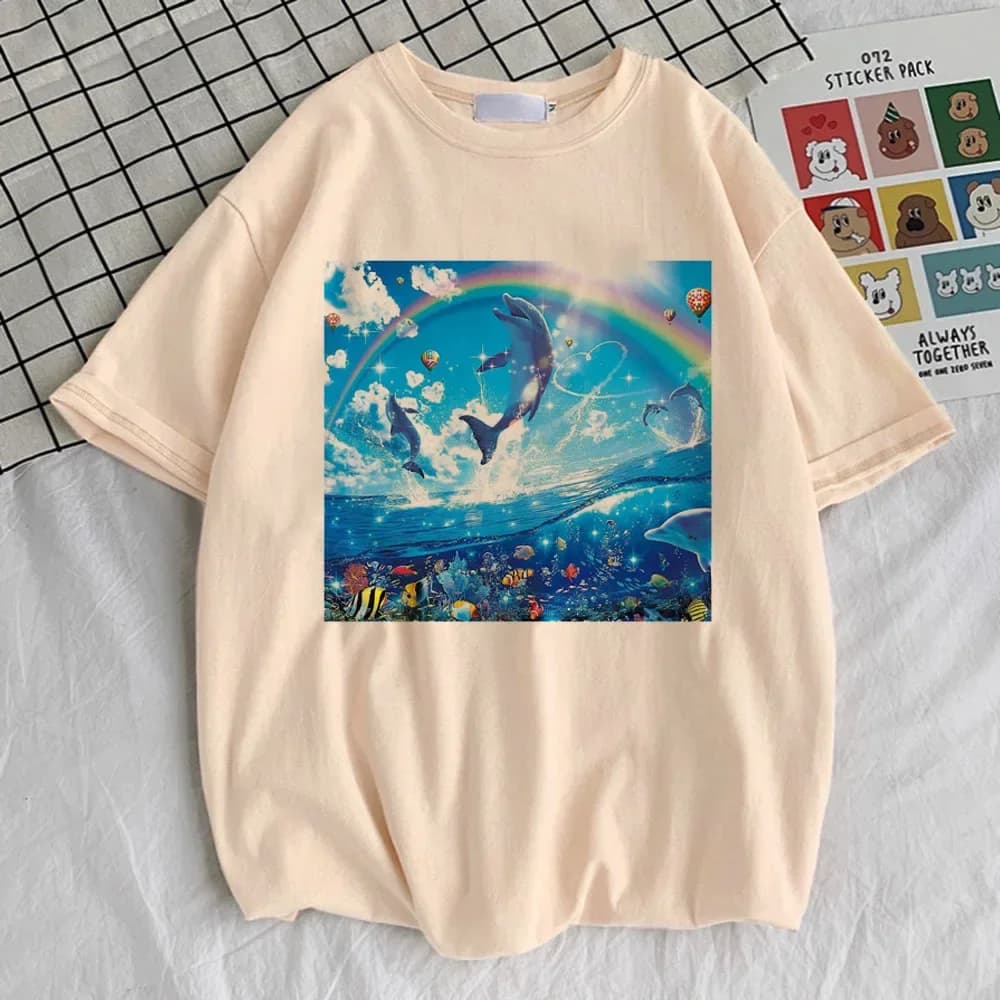 Frutiger Aero t-shirt fille graphique confortable gothique années 80 Pastel respirant t-shirt graphi
