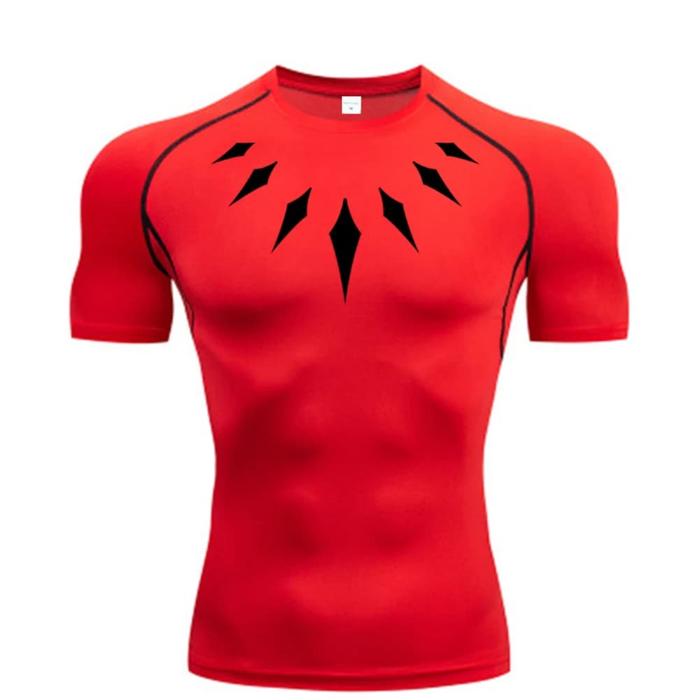 T-shirt de compression pour homme à imprimé anime, séchage rapide, pour la gym, le sport, le fitness