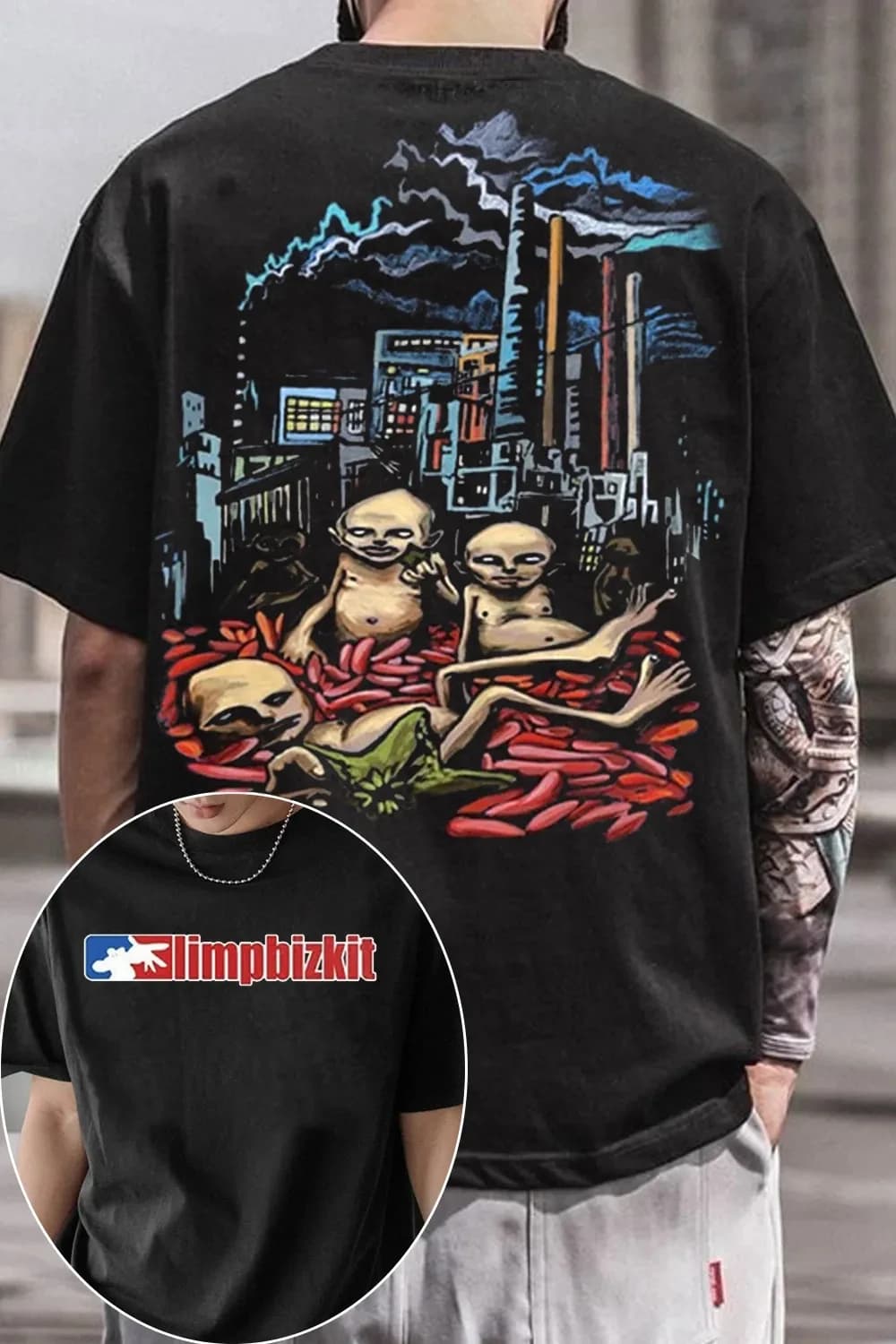 Limp Bizkit Rock Band T-shirt graphique pour hommes et femmes, en coton, décontracté, à manches cour
