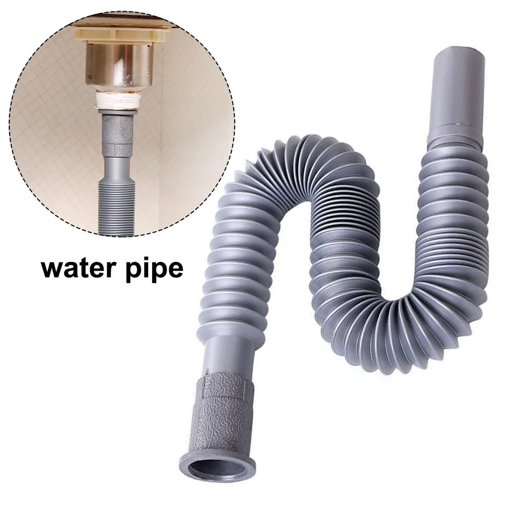 Crépine de lavabo de cuisine Flexible universelle en plastique, Extension d'évier, tuyau de vidange 