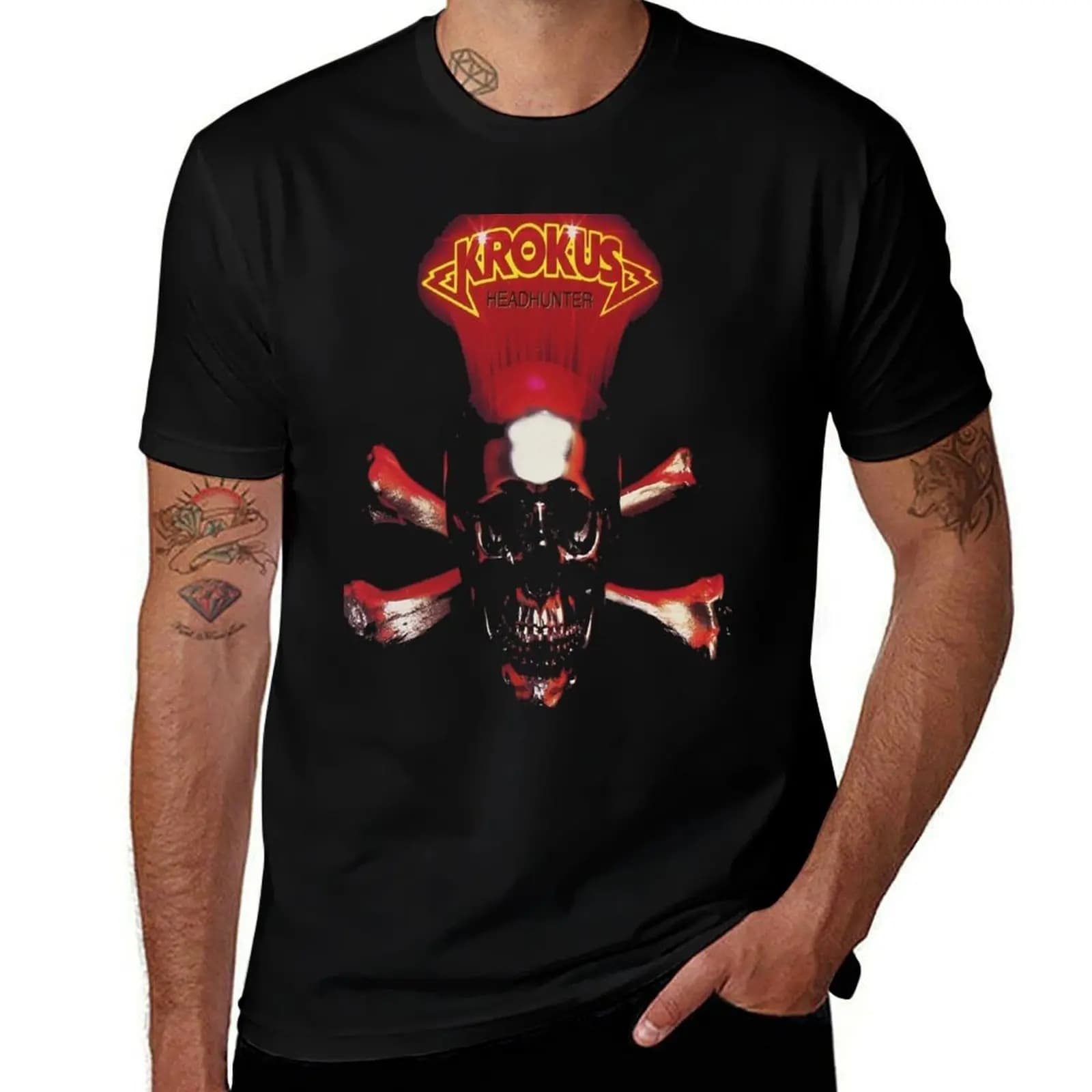 T-shirt décontracté avec logo krokus original, best-seller, pour hommes