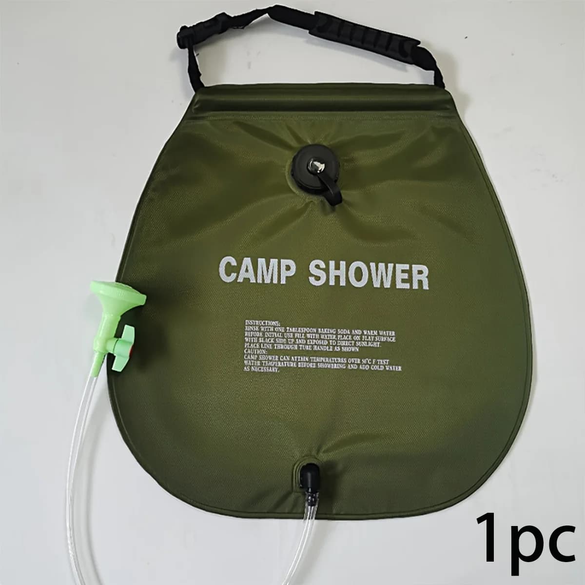 Sac de douche de camping 1/2 pièces - Sac de douche extérieur, sac à eau, tuyau détachable et pomme 