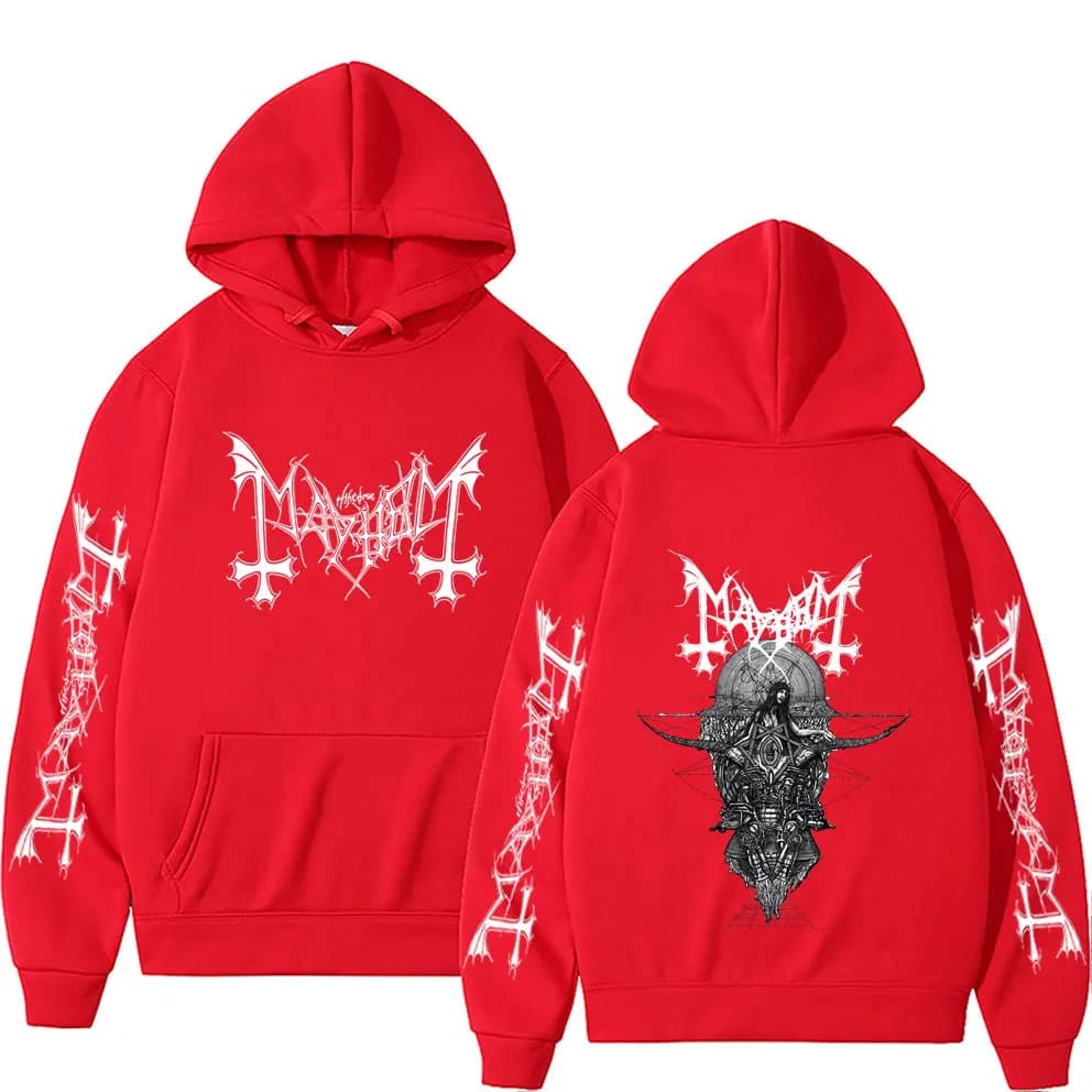 Vente Flash : Sweat à Capuche Unisexe Rock Band Mayhem, Style Gothique Oversize, pour Hommes et Femm
