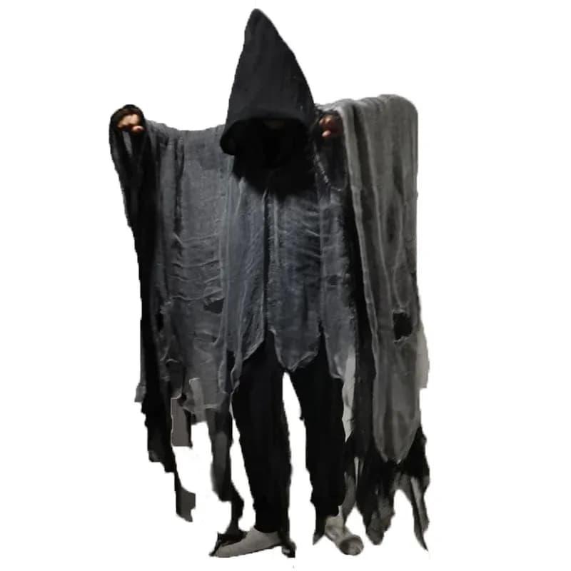 Cape à capuche pour Halloween, Costume pour adultes, sorcière, Vampire, Cosplay, fête, thème d'horre