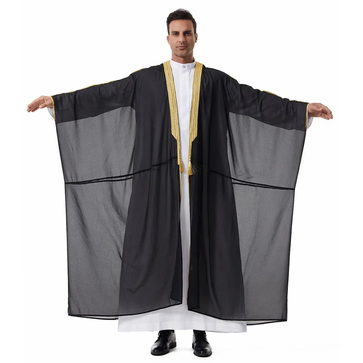 Robe musulmane pour hommes, Kimono Dishdasha, vêtements islamiques, dubaï, saoudien, Abayas, prière,