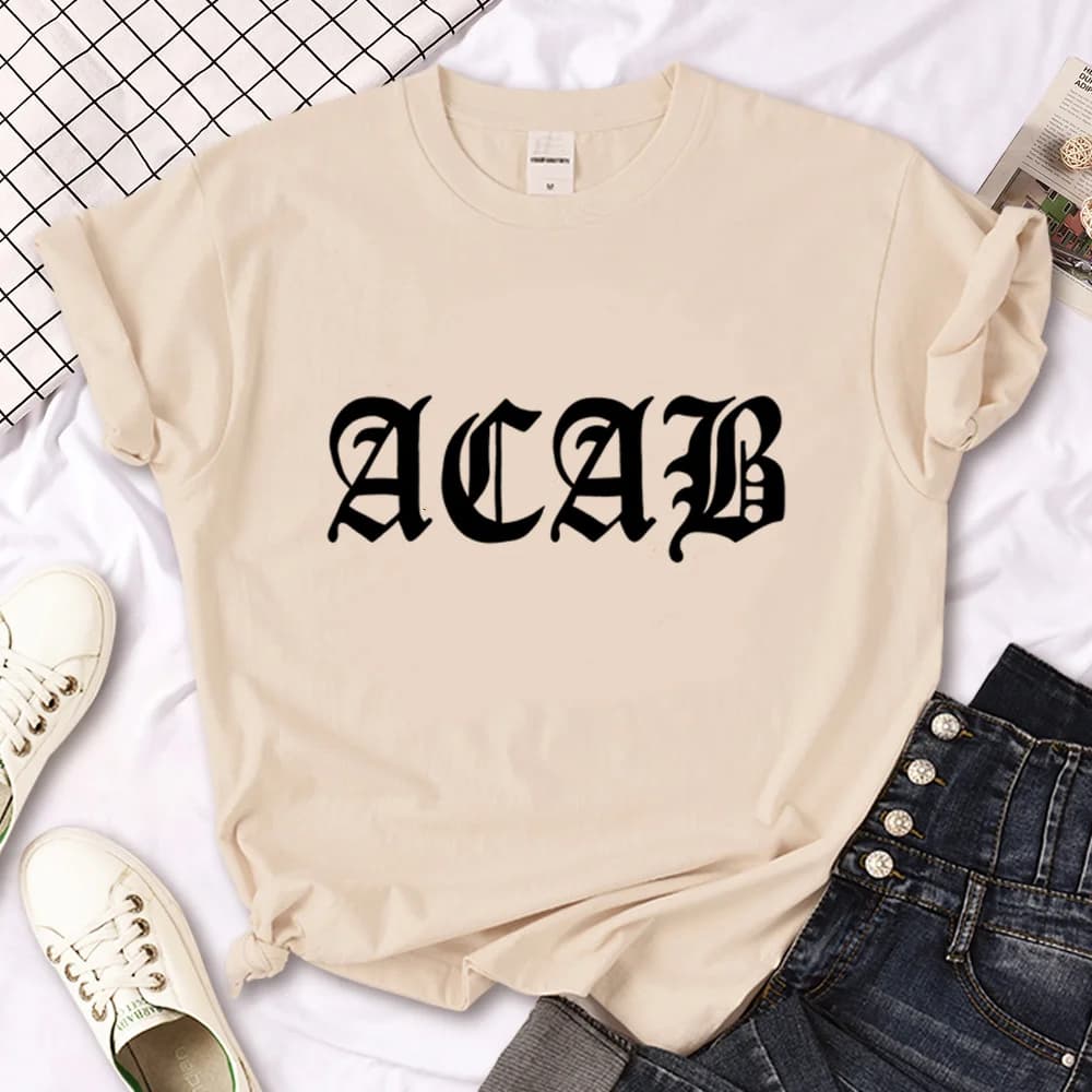 T-shirt manga japonais pour femmes, vêtements comiques, Acab, été, 600