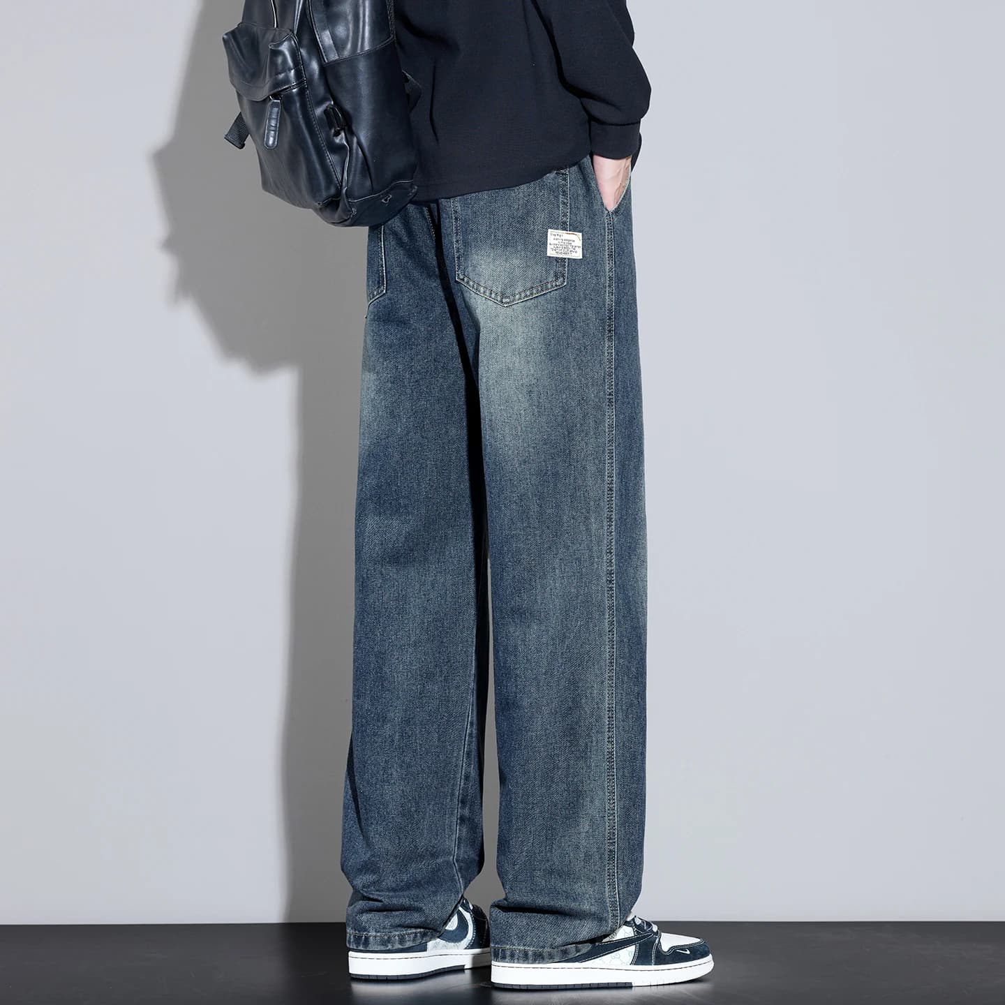 Jean homme 2025 automne et hiver nouveau américain rétro ample droit décontracté pantalon à jambes l