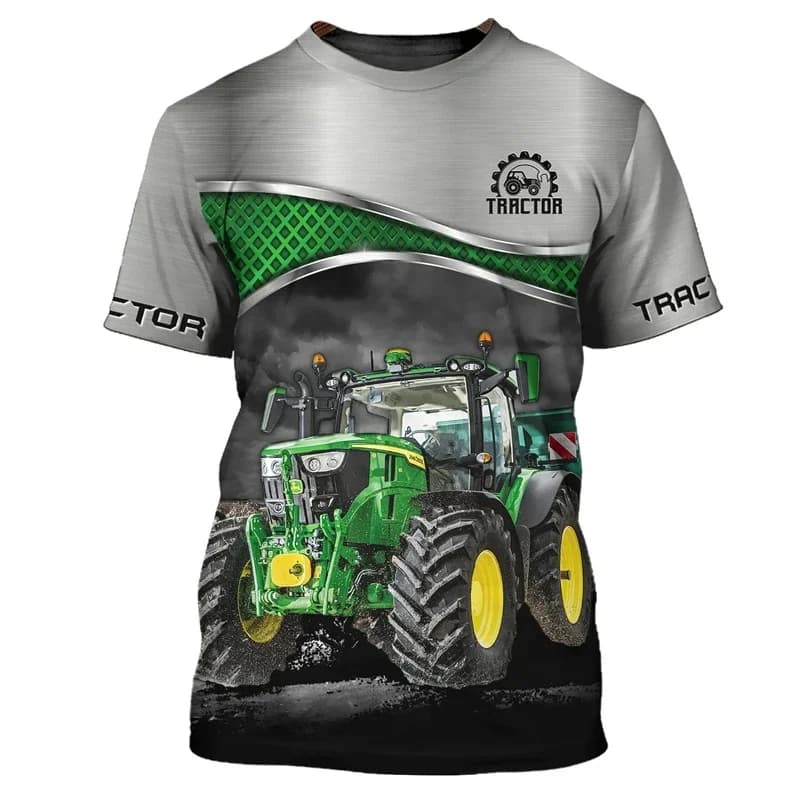 T-shirt graphique de tracteur de ferme pour hommes, Économie College en 3D de camion, Économie décon