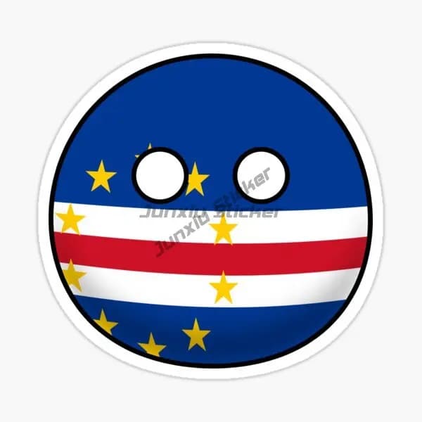 République du Cape Verde drapeau carte emblème autocollant de déchirure moto pare-chocs ordinateur p
