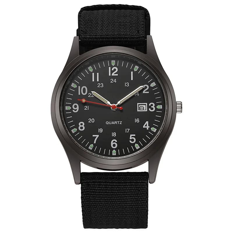 Nouvelle montre en toile pour hommes, montre décontractée à la mode, montre calendrier, montre sport