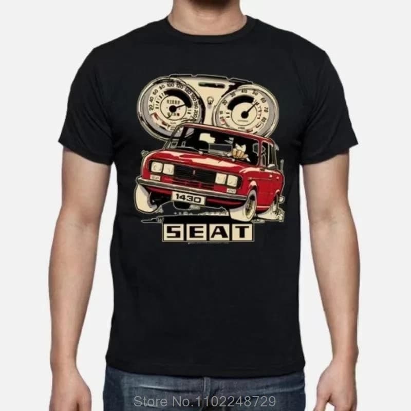 Offre spéciale classique espagnol S E A T 1430 T-Shirt de voiture de dessin animé. Nouveau Fitness c
