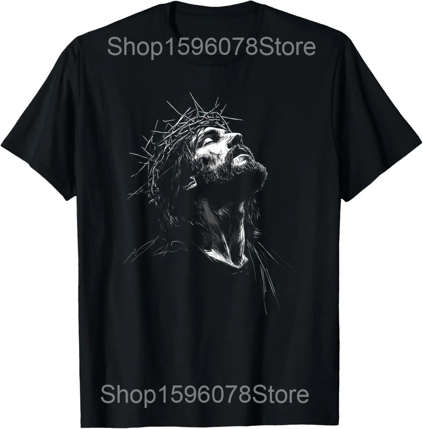 T-shirts drôles Jésus Roi Christ Religion Chrétienne Foi Hommes Humour Streetwear Tee-shirt Manches