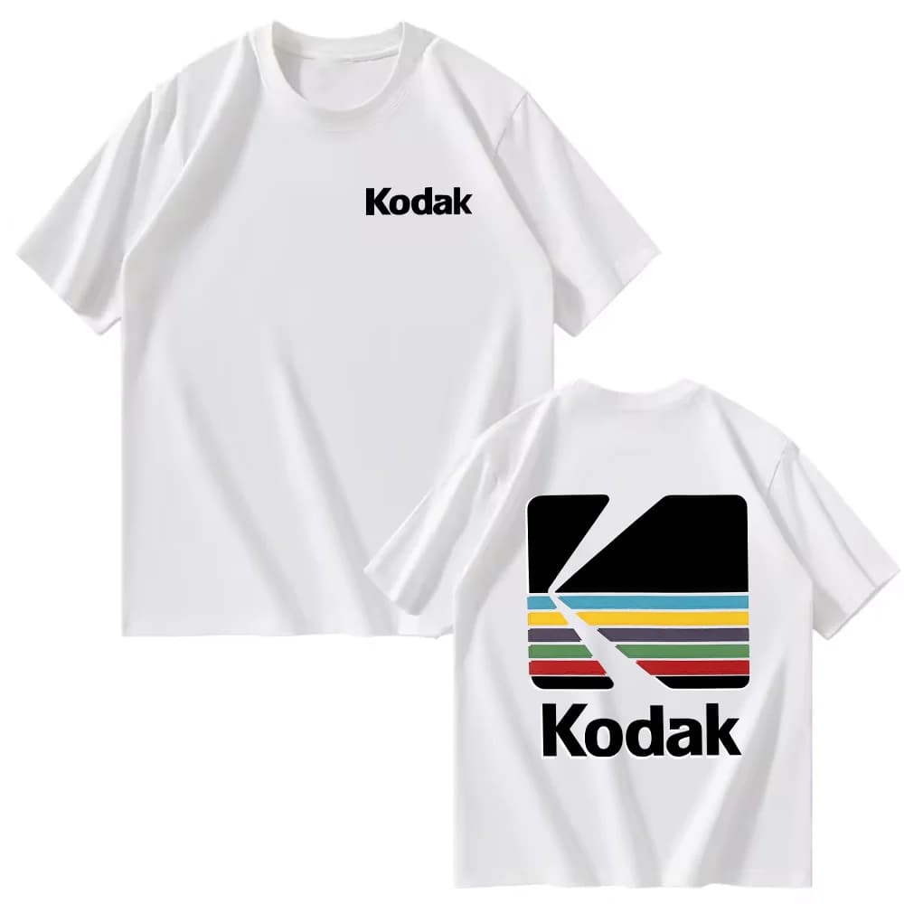 Kodak été marque best-seller 100% coton couleur unie polyvalent hommes T-shirt quotidien décontracté