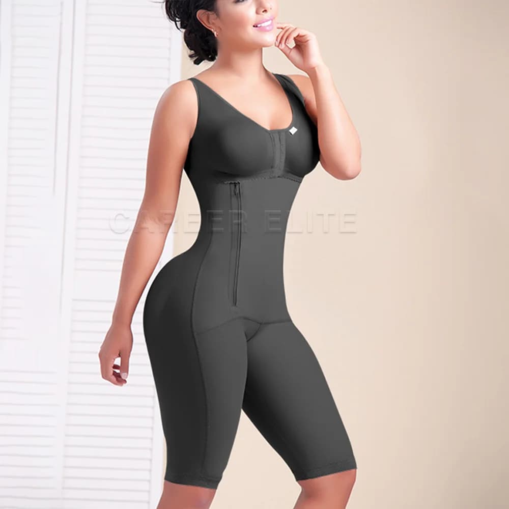 Shapewear colombien réduisant et Shapers contrôle Abdominal sans manches genou longueur Shorts ceint