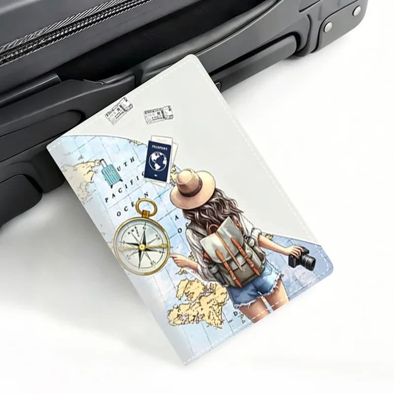 Accessoires de voyage : Portefeuille de voyage compact, étui de passeport portable, porte-cartes per