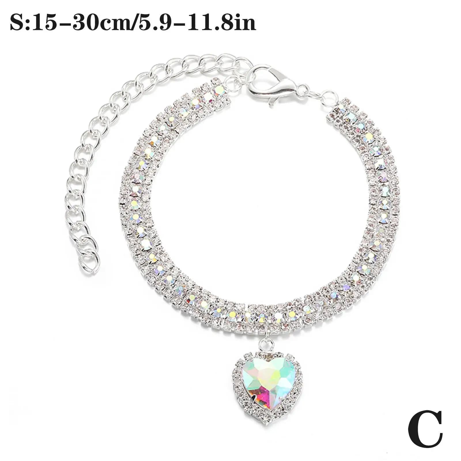 Collier de luxe en cristal pour chat, pendentif d'amour, collier pour animaux de compagnie, réglable