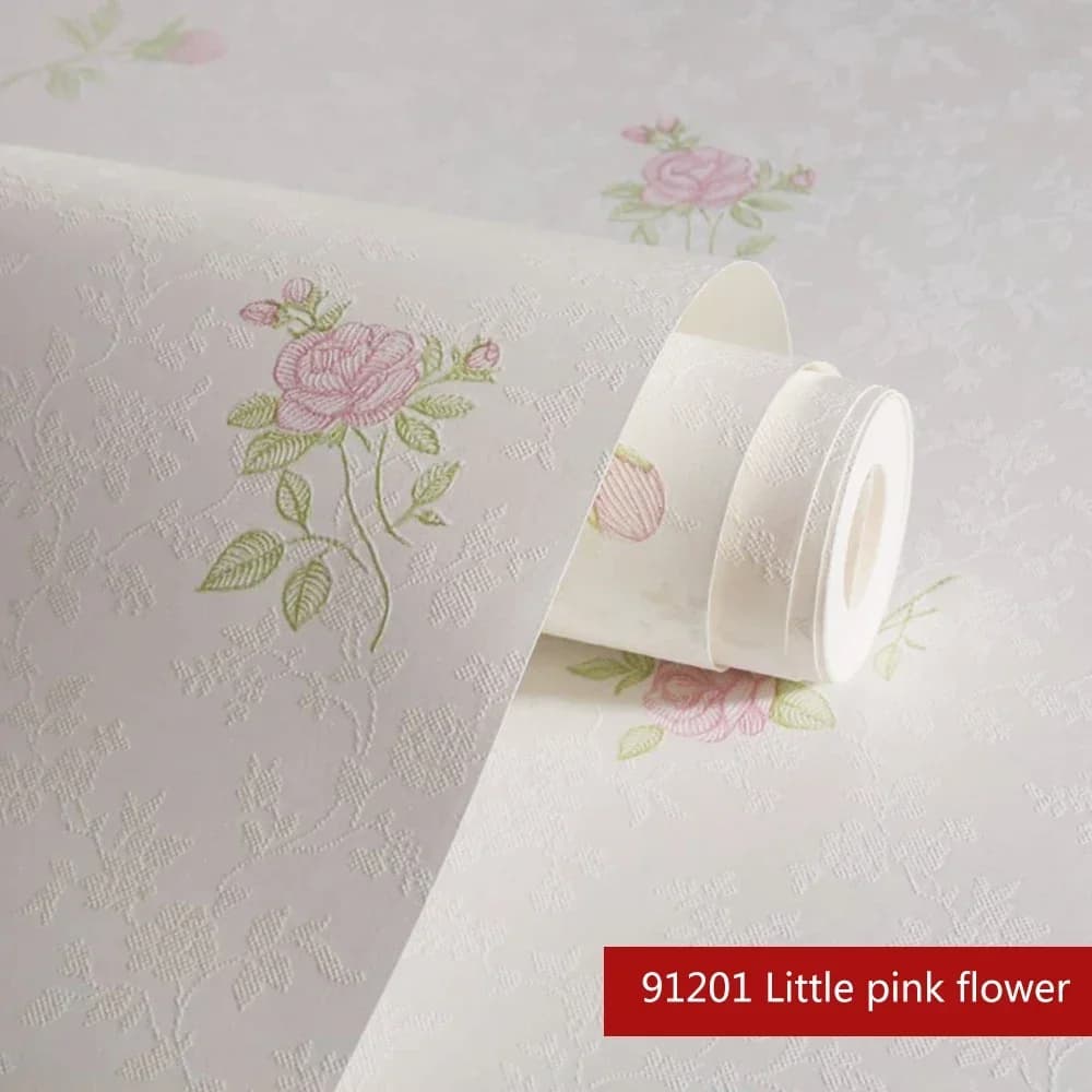 Papiers peints non tissés pour la décoration intérieure, motif floral frais, style pastoral, chaleur
