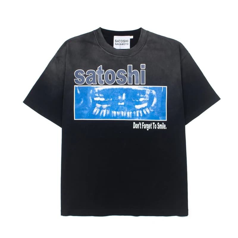 T-shirt imprimé Satoshi vintage délavé surdimensionné pour homme en coton streetwear ample à manches