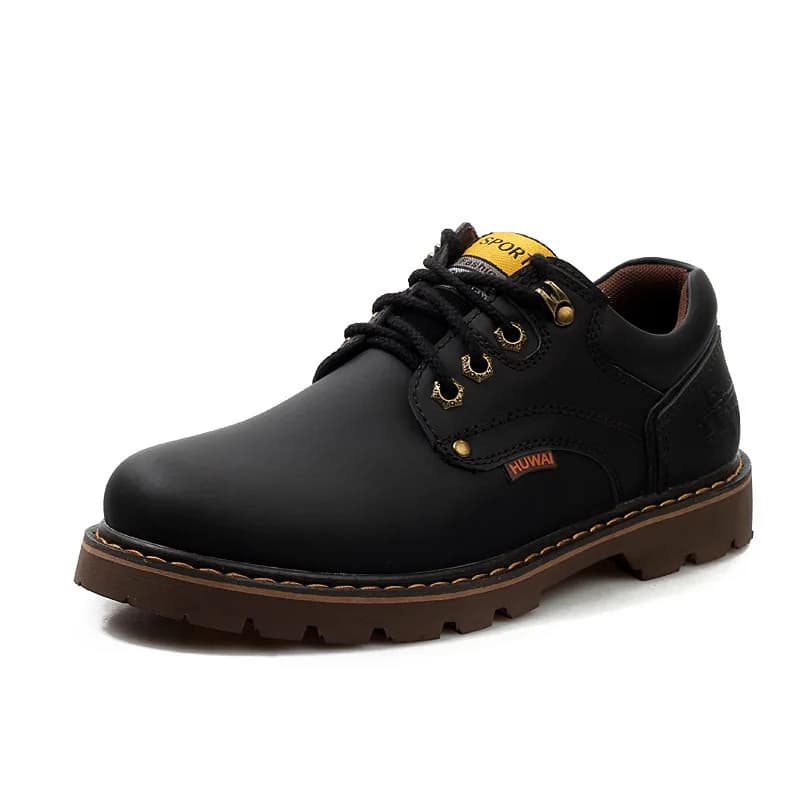 Marron hommes en cuir véritable chaussures décontractées marque bottes basses pour hommes travail ch