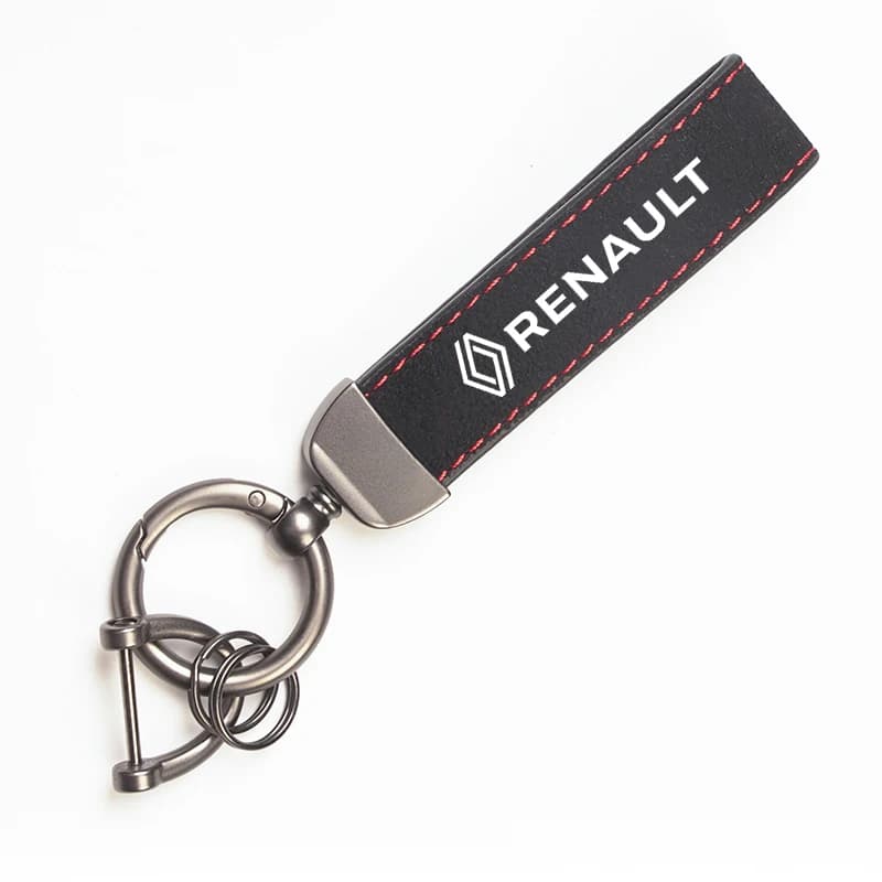 Porte-clés en cuir gaufré pour voiture Renault, pendentif en alliage pour Renault Megane 2 3 4 Twing