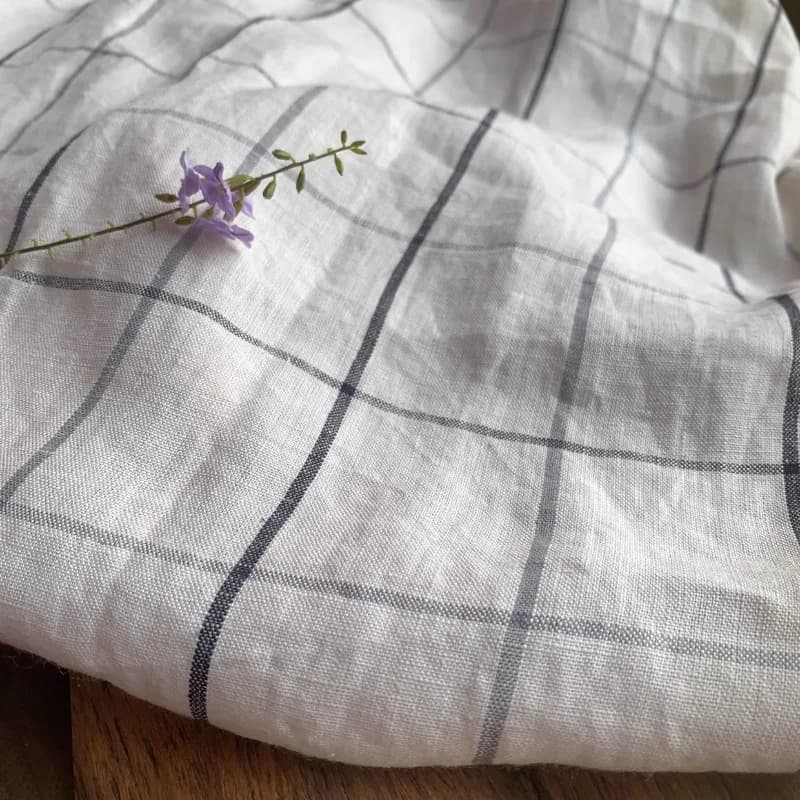 Coquille blanc gris tissé lin tissu pur pour Robe costume Robe Style européen vêtements de créateur 
