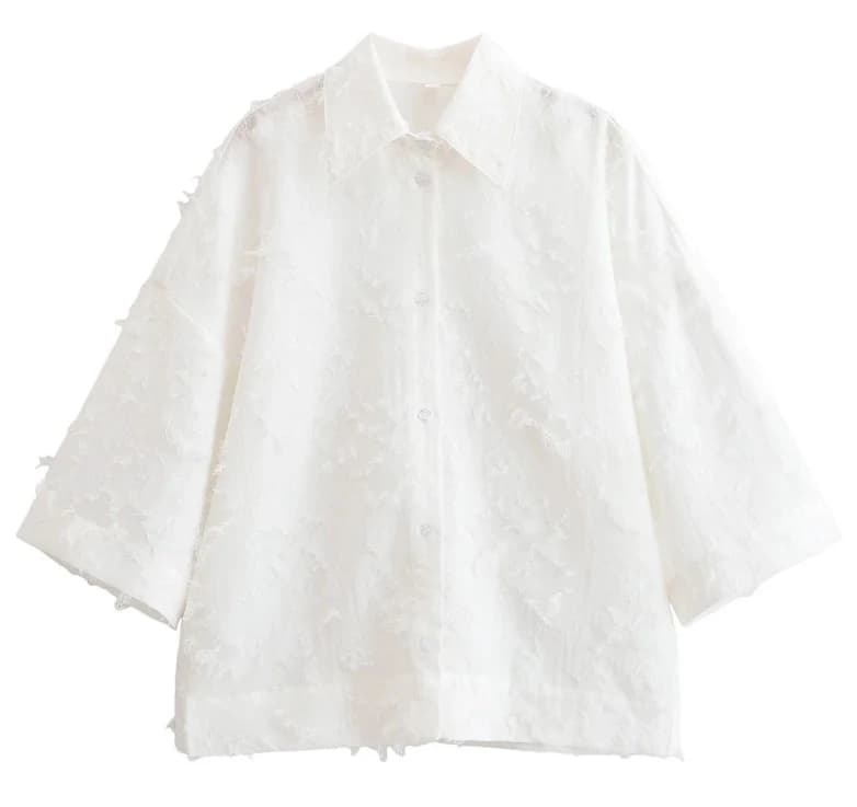 Chemise élégante jupe 2 pièces ensemble femmes 2025 été revers à manches longues chemise ample taill