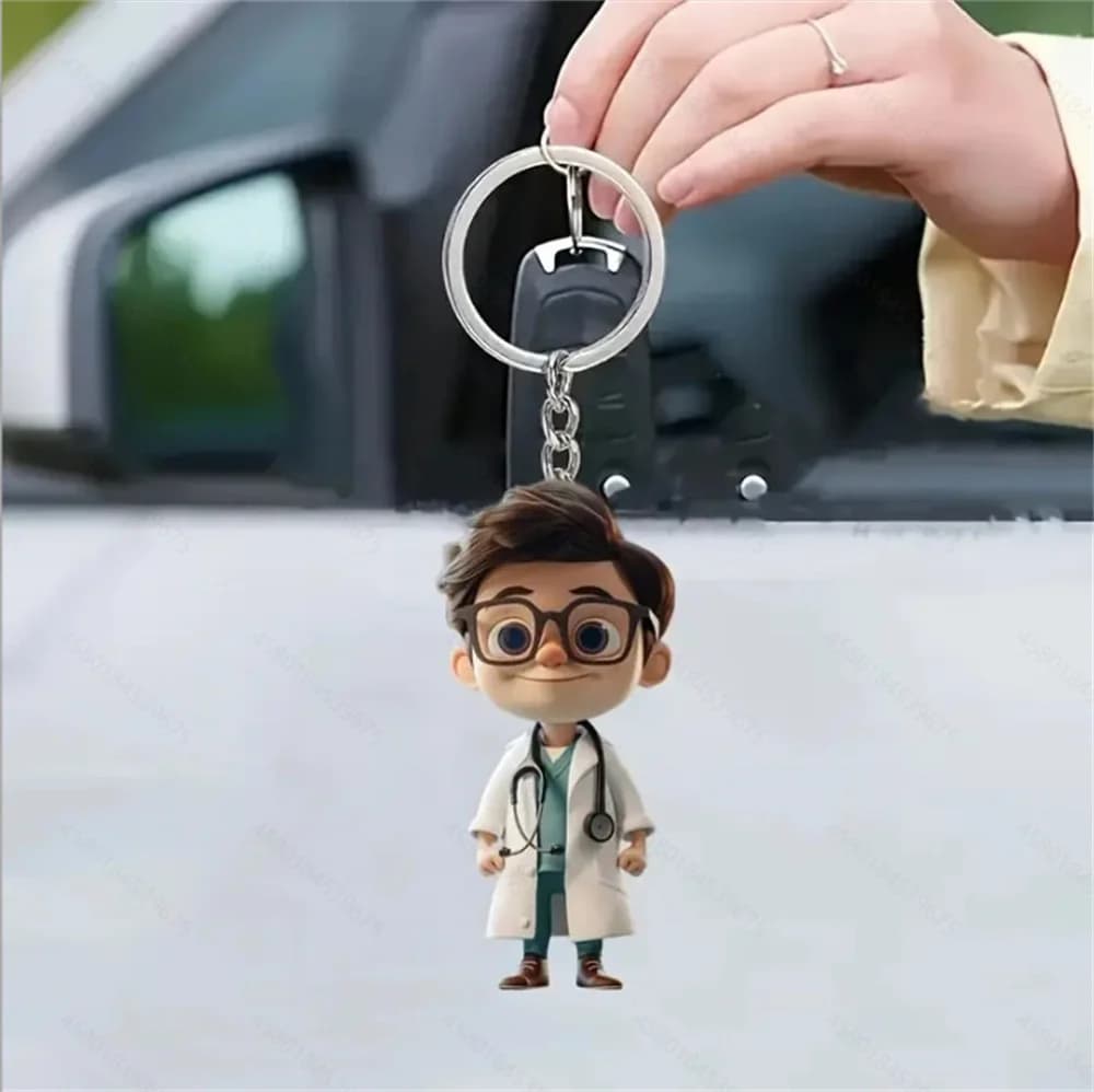 Porte-clés artistique et coloré pour médecin et infirmière, ornement de beurre, comparateur de jeu, 