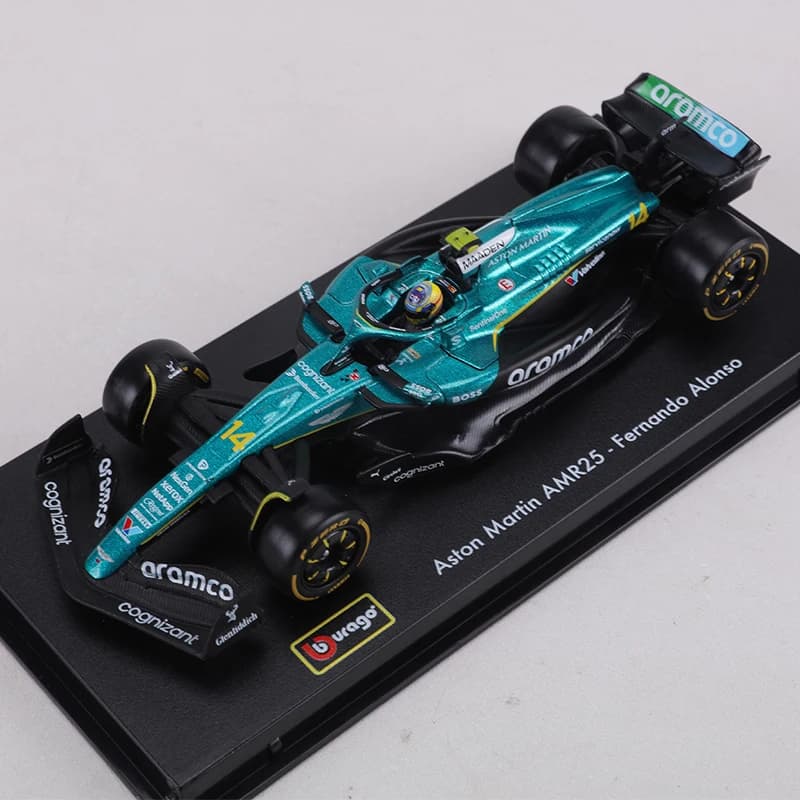 Buargo 1:43 Voiture de course F1 Aston Martin AMR25 Formule 1 Modèle de voiture en alliage