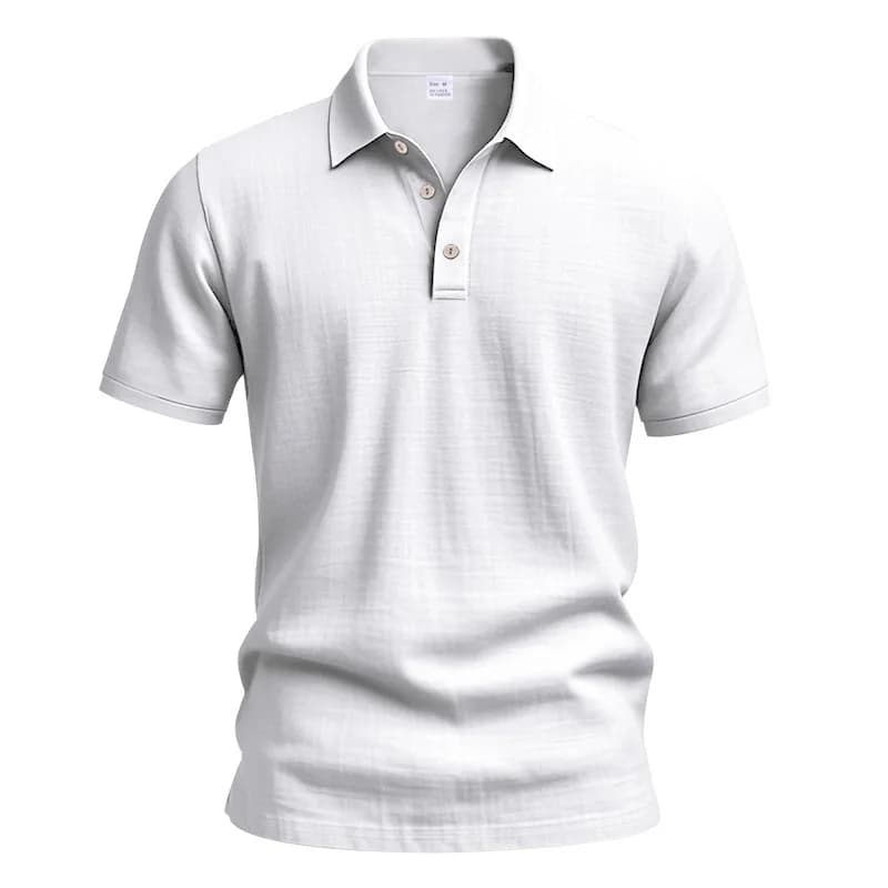 Polo uni pour homme à manches courtes, col rabattable, léger et respirant, idéal pour les vacances, 