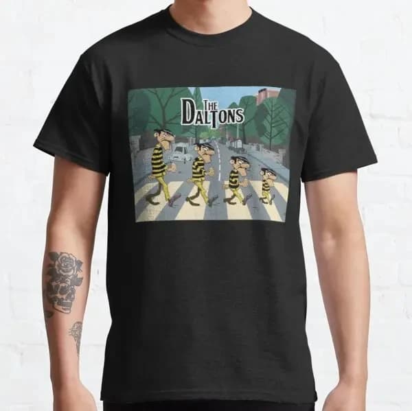Lucky Luke Cartoon Daltons Tshirt, Retro T Shirt, Grunge Men Clothing, Harajuku Anime Shirt, Ropa zo