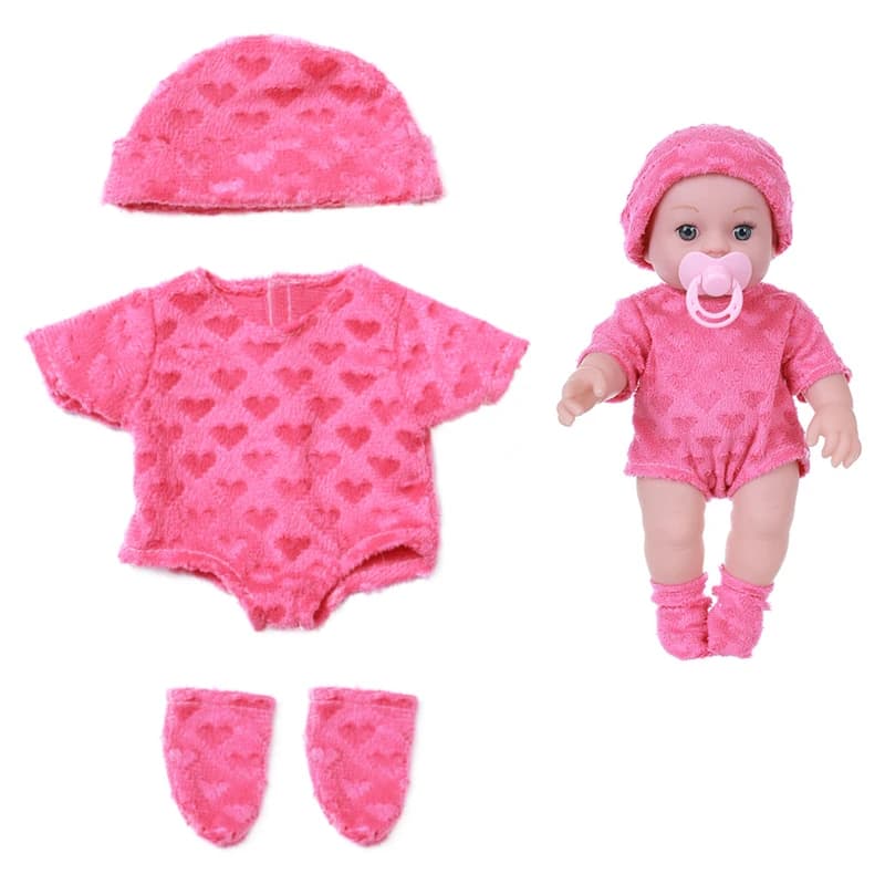 Vêtements pour poupées reborn de 12 pouces (30 cm), berceau, pyjama d'hiver en peluche motif ours de
