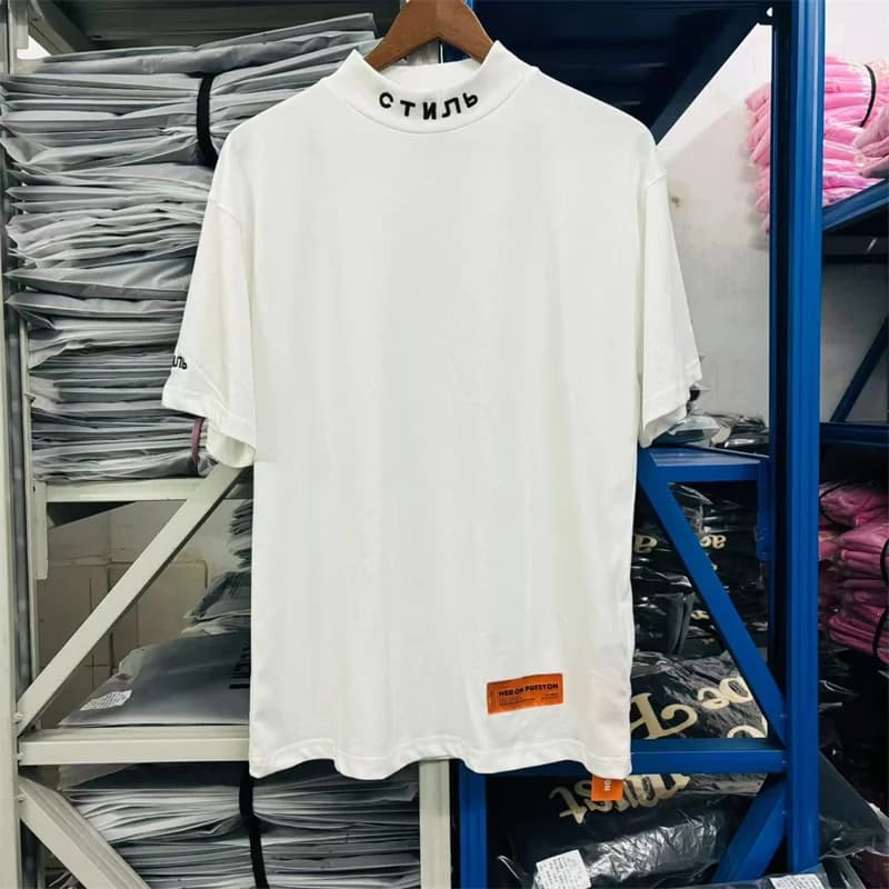 T-Shirt Classique Noir et Blanc avec Lettres Brodées pour Homme et Femme, Simple et Décontracté, à l