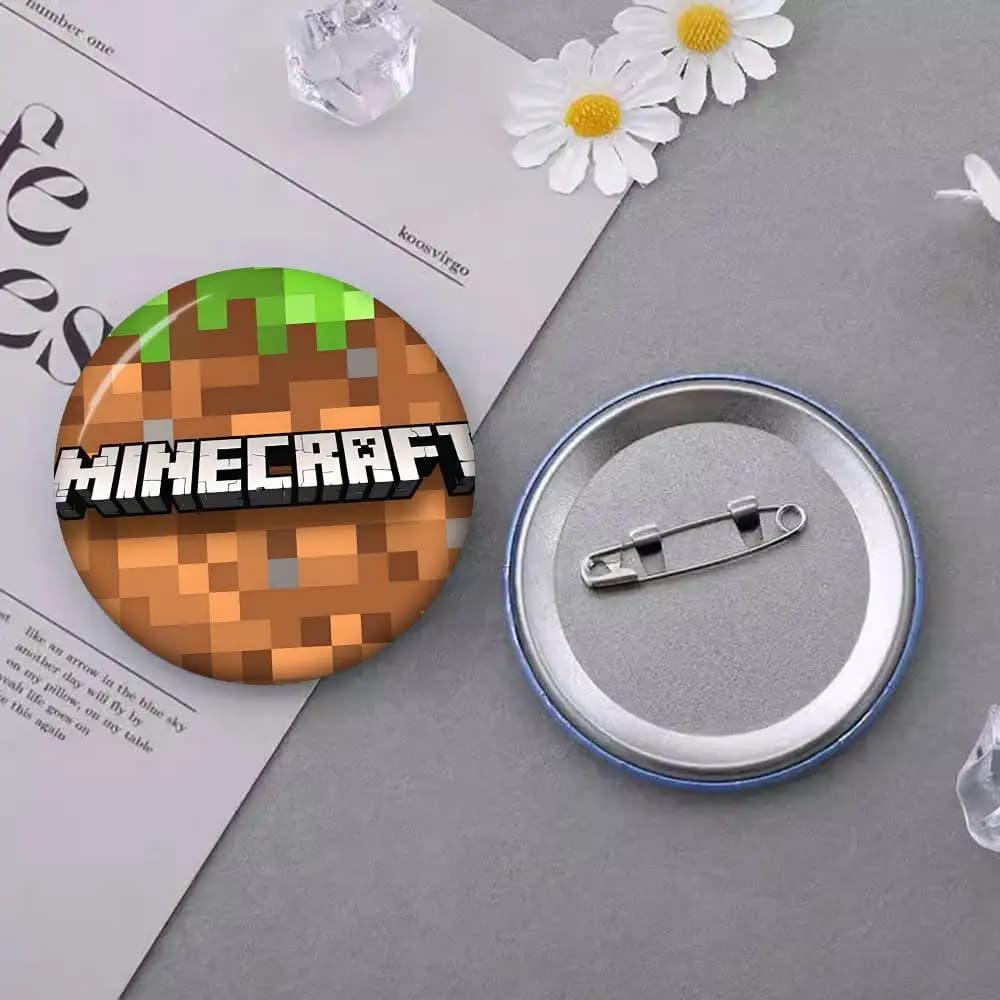 Épingles à Boutons Personnalisables M-Minecraft Rétro 32/44/58MM – Badges Mignons, Drôles et Créatif