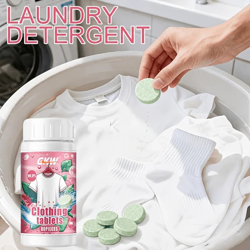 Tablettes effervescentes pour la lessive, détachant pour vêtements pour estomper les taches de café,